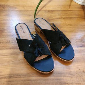 NEW Black Sperry Seaport City Tasseled Sandals Sz 9.5